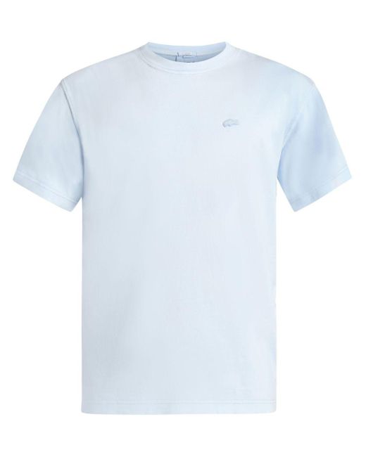 Lacoste Blue Logo-embroidered Cotton T-shirt for men