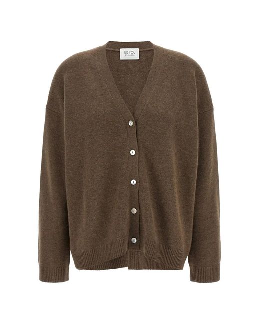 Be You Brown V-Neck Cashmere Cardigan