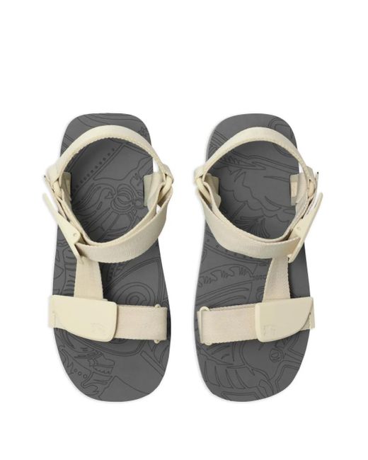 Burberry White Trek Sandalen mit Klettverschluss