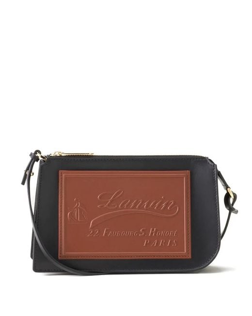 Lanvin Brown Logo-Plaque Crossbody Bag
