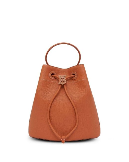 Burberry Leather Tb Grainy Bucket Bag in Brown Lyst UK