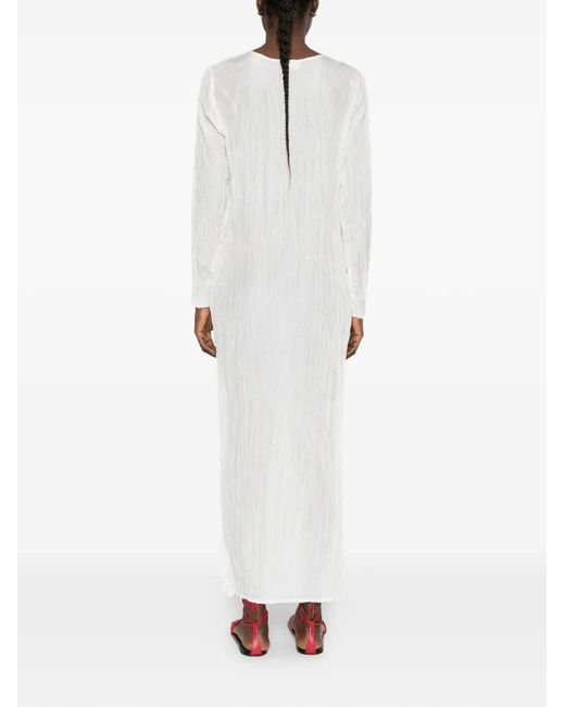 P.A.R.O.S.H. White Long-Sleeved Midi Dress