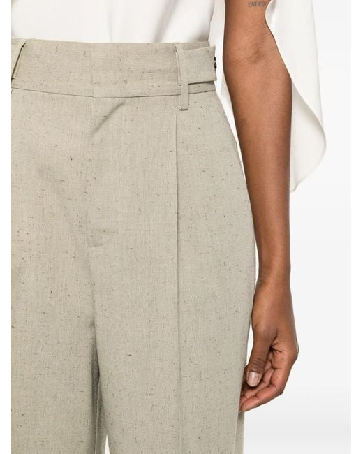 Alberta Ferretti White Pleated Trousers