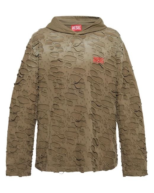 DIESEL Green Sweatshirt T-Crane-Ls-Hood for men