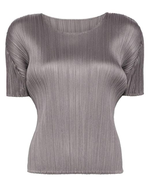 Monthly Colors March T-shirt di Pleats Please Issey Miyake in Gray