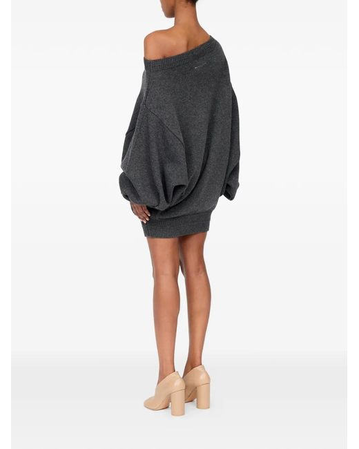 MM6 by Maison Margiela Gray Robe En Laine Mérinos
