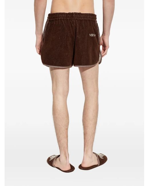 Versace Brown Towelling Trim Shorts