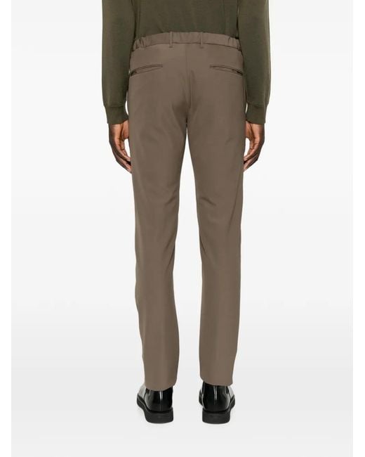 Incotex Gray Belt-Loop Zip-Fastening Trousers for men