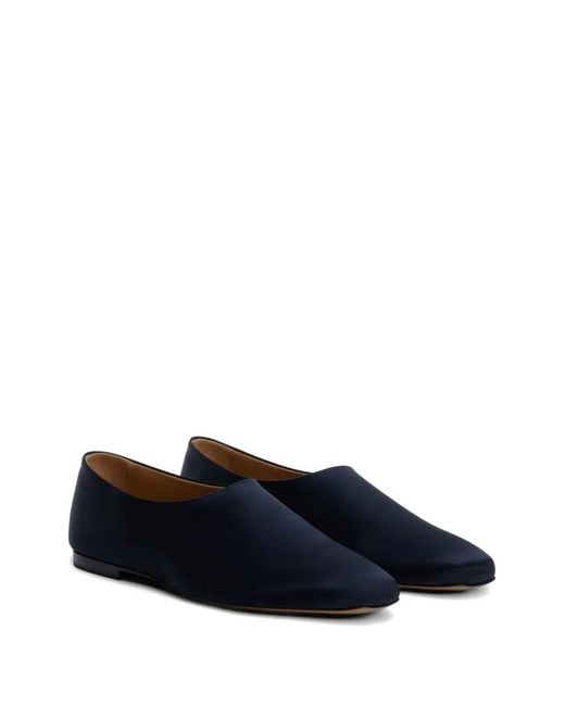 Jil Sander Blue Round-Toe Ballet Flats