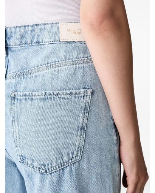 Marc O' Polo Blue Belt-Loops Wide-Leg Jeans