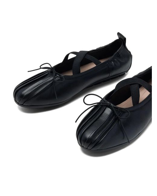 Simone Rocha Black Grip Cross-Strap Ballet Flats