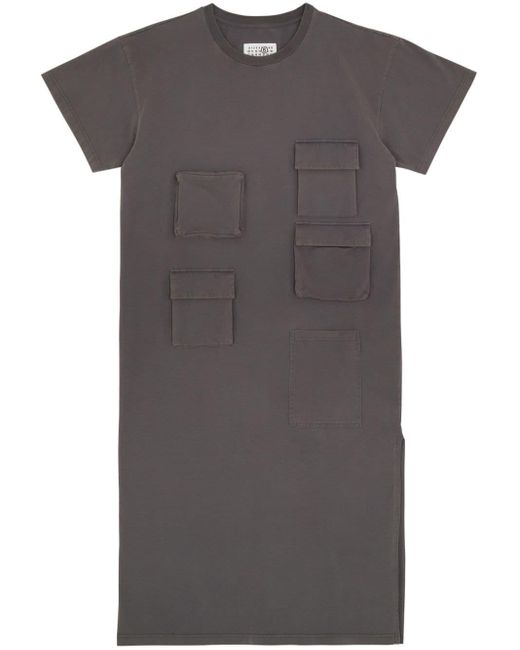 MM6 by Maison Martin Margiela Gray Cotton Jersey Midi Dress