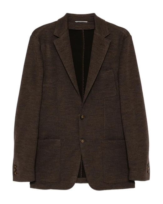 Canali Black Single-Breasted Knitted Blazer for men