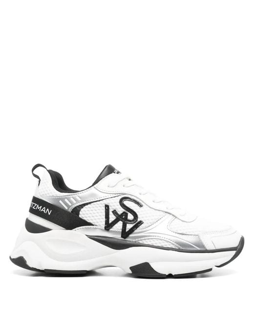 Stuart Weitzman White Sw Logo-Appliqué Sneakers
