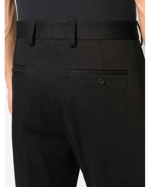 McQueen Black Straight-Leg Cotton Trousers for men