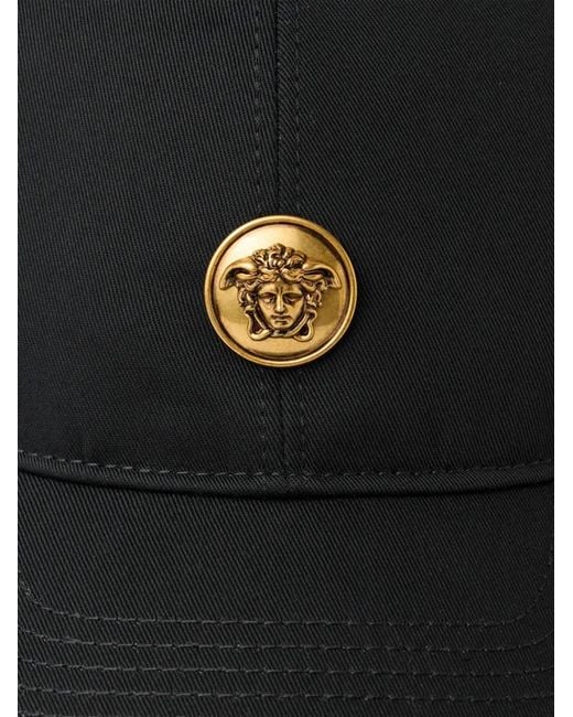 Gorra De Algodón Versace de hombre de color Black