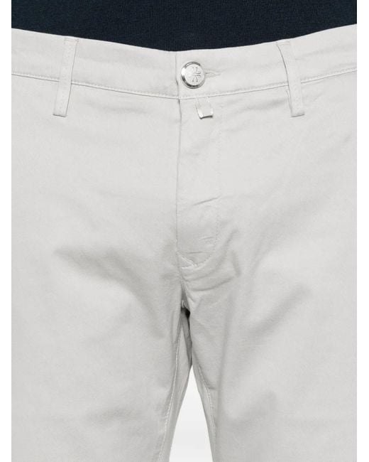 Jacob Cohen White Bobby Buttoned Straight Trousers for men