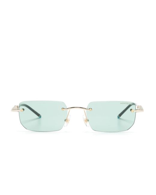 Montblanc Green Rectangle-frame Sunglasses for men