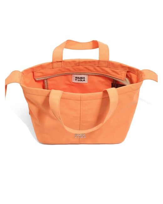 Bimba Y Lola Orange Logo-Plaque Knot-Detail Crossbody-Bag