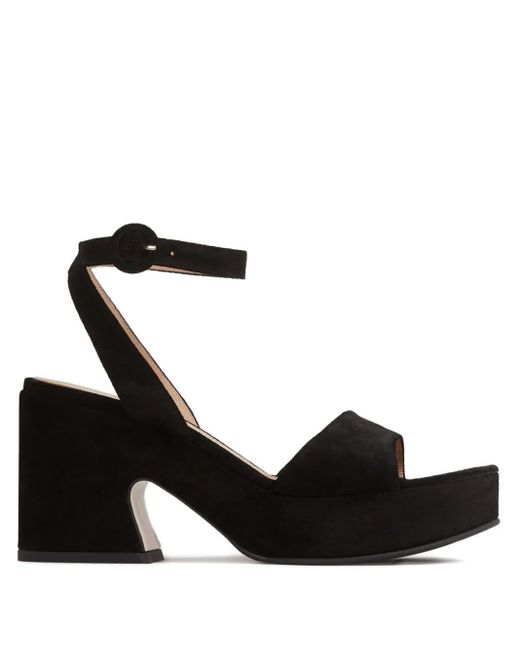 Gianvito Rossi ブロックヒール アンクルストラップ サンダル 55mm Black