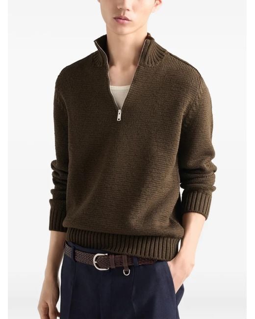 Prada Brown Wool Turtleneck for men
