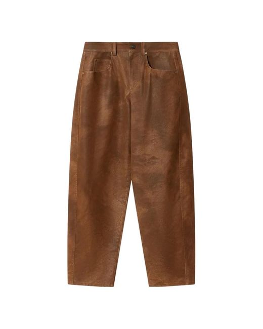 Isabel Marant Brown Belky Barrel-Fit Trousers