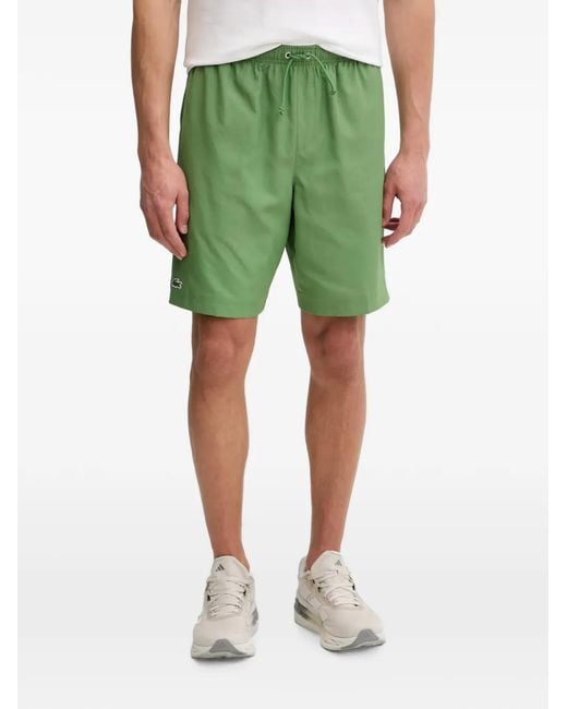 Lacoste Green Logo-Patch Tennis Shorts for men