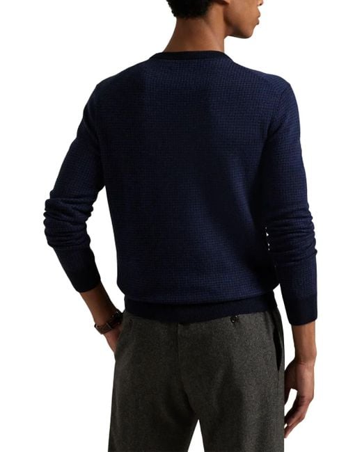 Polo Ralph Lauren Blue Crew-Neck Wool Sweater for men