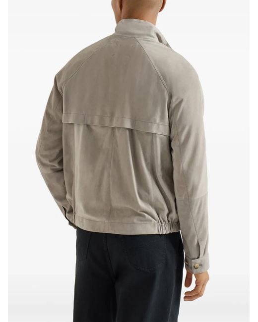Brunello Cucinelli Brown Suede Jacket for men