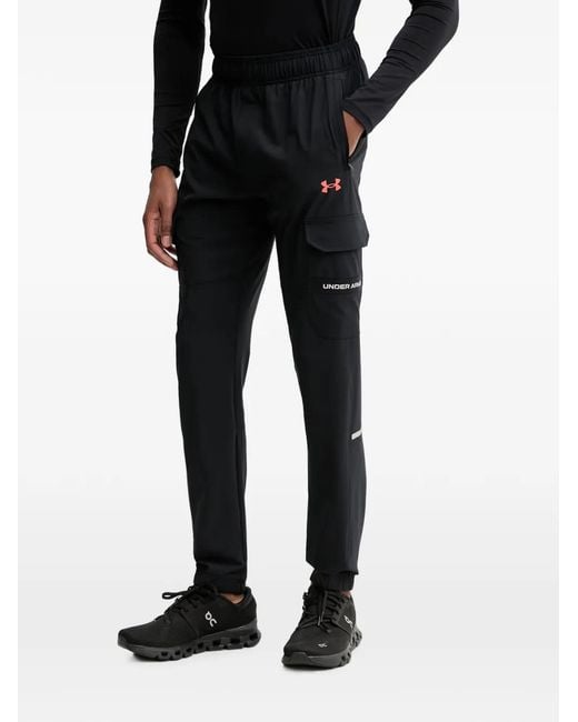Under Armour Black Tech Utility Woven Logo-Print Cargo Pants for men