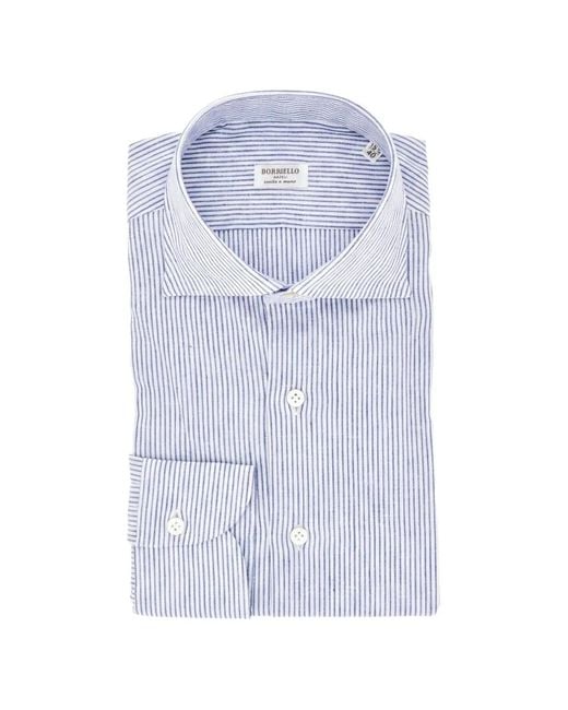 Borriello Blue Striped-Pattern Shirt for men