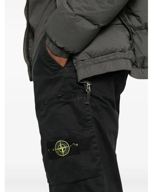 Stone Island Black Straight-Leg Cargo Trousers for men