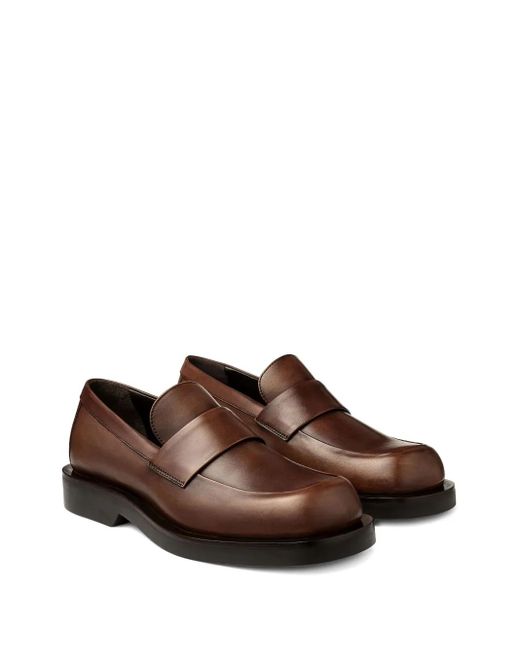 Jimmy Choo Brown Buff Leather Loafers for men