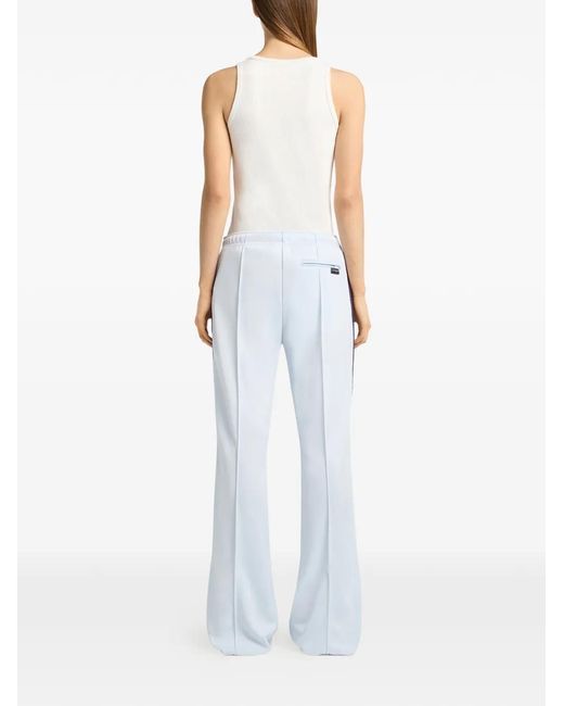 Courreges White Side-Stripe Pressed-Crease Track Pants