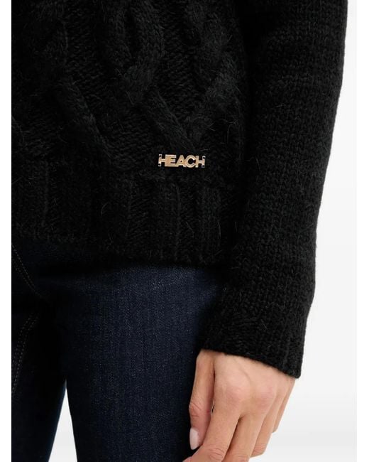 Silvian Heach Black Cable-Knit Roll-Neck Sweater