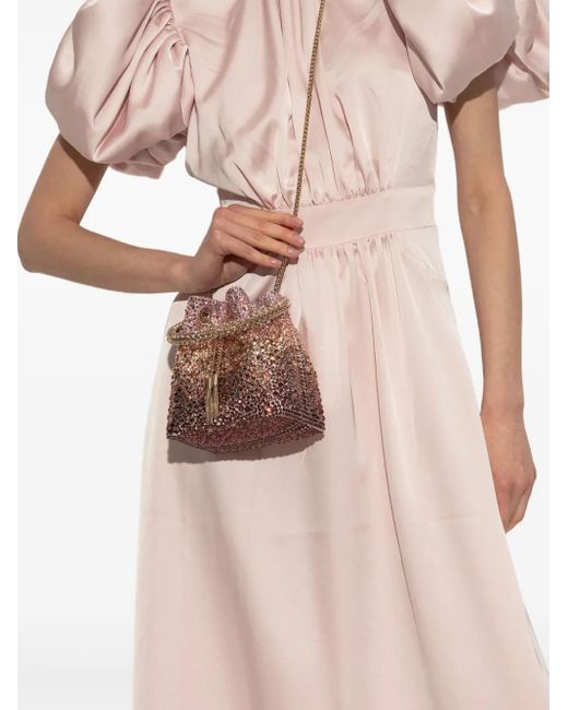 Jimmy Choo Pink Bon Bon Crystal Satin Bag