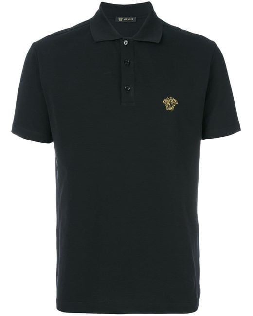 Versace Black Classic Polo Top for men