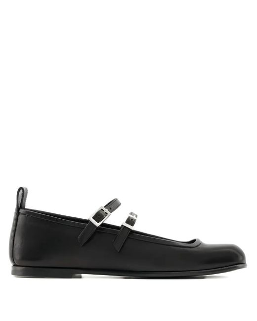 NODALETO Black Bulla Rina Square-Toe Ballet Flats