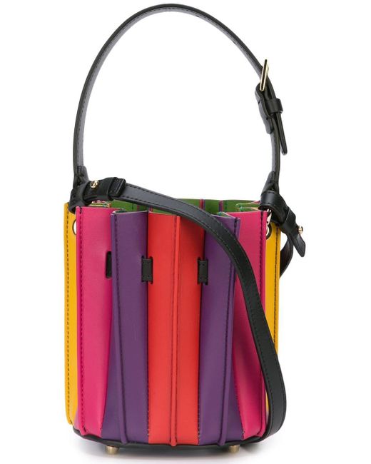 Sara Battaglia Multicolor Mini Plisse Bucket Bag
