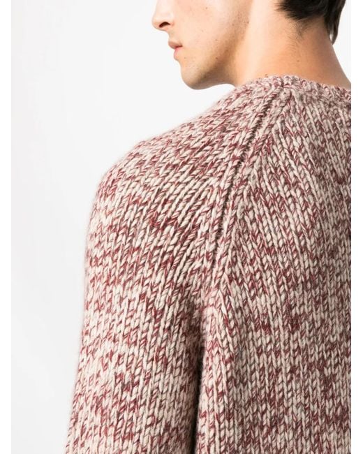 Brunello Cucinelli Pink Crew-Neck Chunky-Knit Jumper for men
