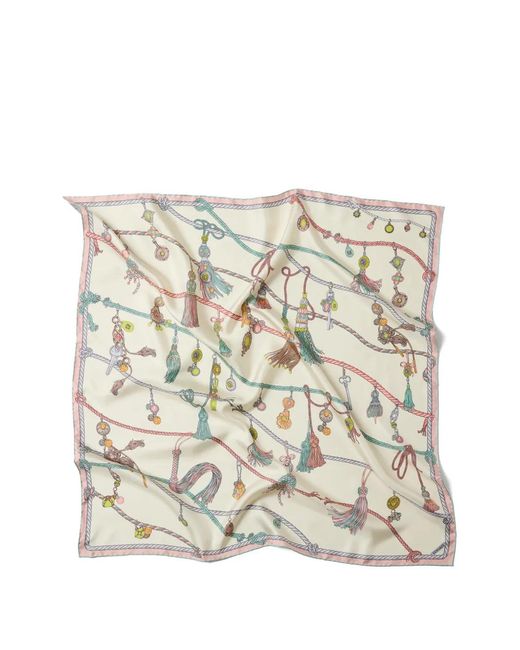 Versace White Medusa Rope-Print Scarf