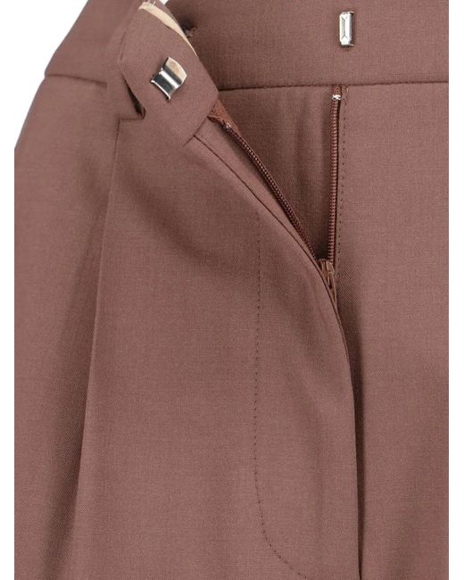 Lardini Brown Pleated Tailored Trousers