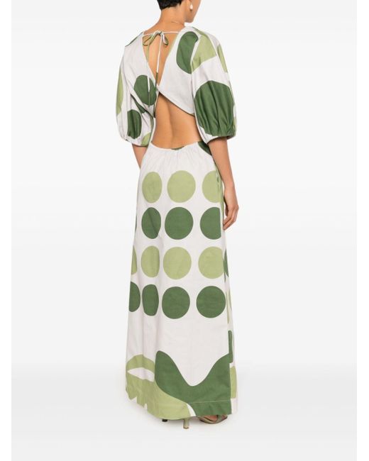 Vestido largo con estampado abstracto Adriana Degreas de color Green