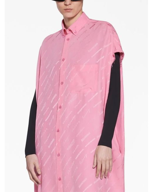 Balenciaga Pink Kleid mit Logo-Print