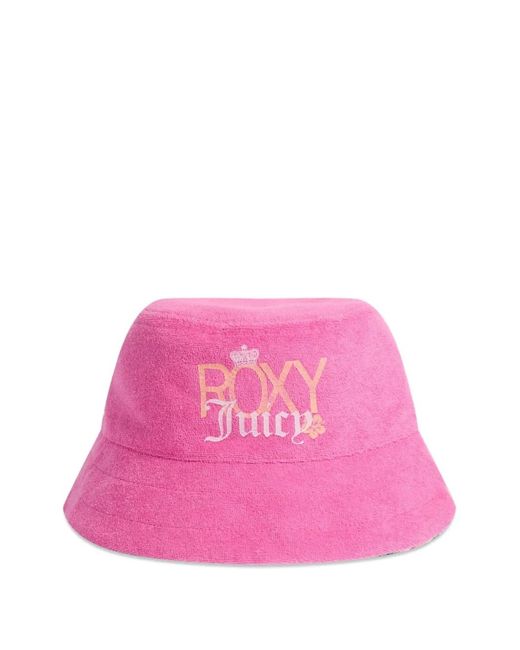 Juicy Couture Pink X Roxy Reversible Logo-Patch Bucket Hat