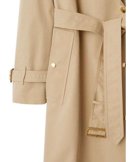 Burberry Natural 长款格纹衣领嘎巴甸 Trench 风衣