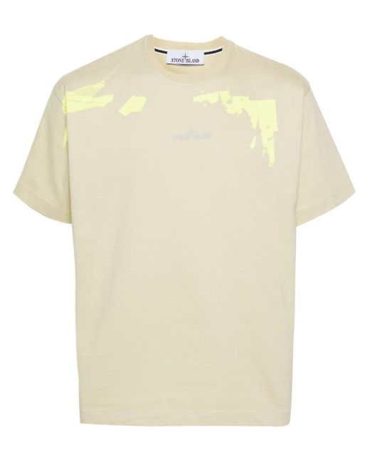 Stone Island Natural Embroidered-logo Jersey T-shirt for men