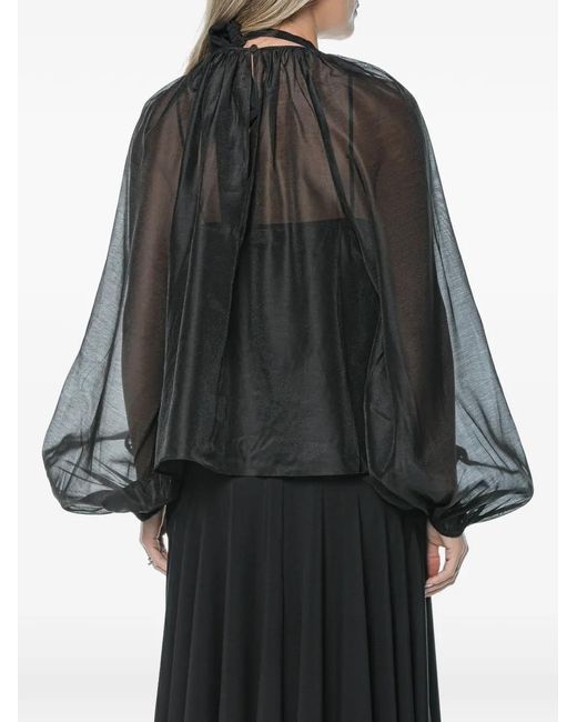 Ted Baker Black Eelana Puff-Sleeve Blouse