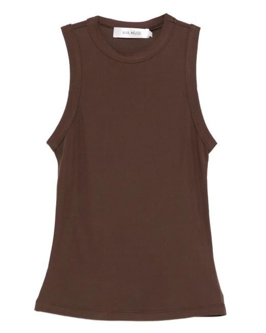 AYA MUSE Brown Sleeveless Tank Top