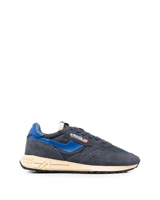 Autry Blue Reelwind Low Lace-Up Sneakers for men